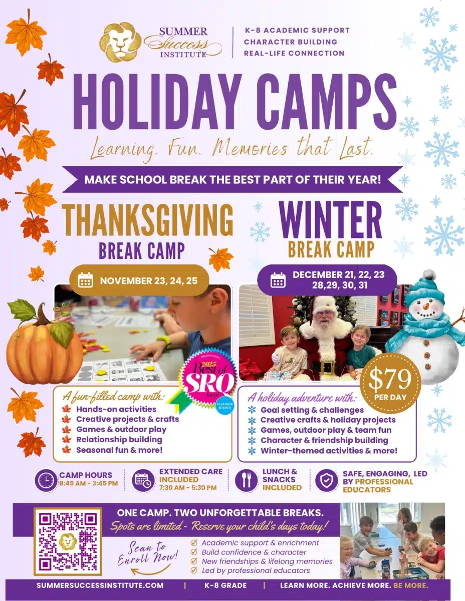 Summer Success Institute Holiday Camps 2026 flyer
